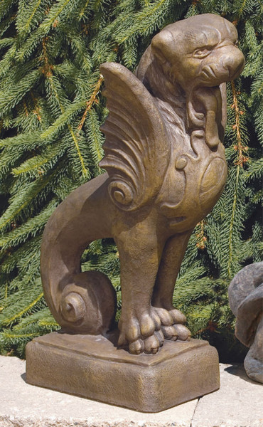 Winged Griffin Statue Reproduction Statuary Sculpture Cement Stone